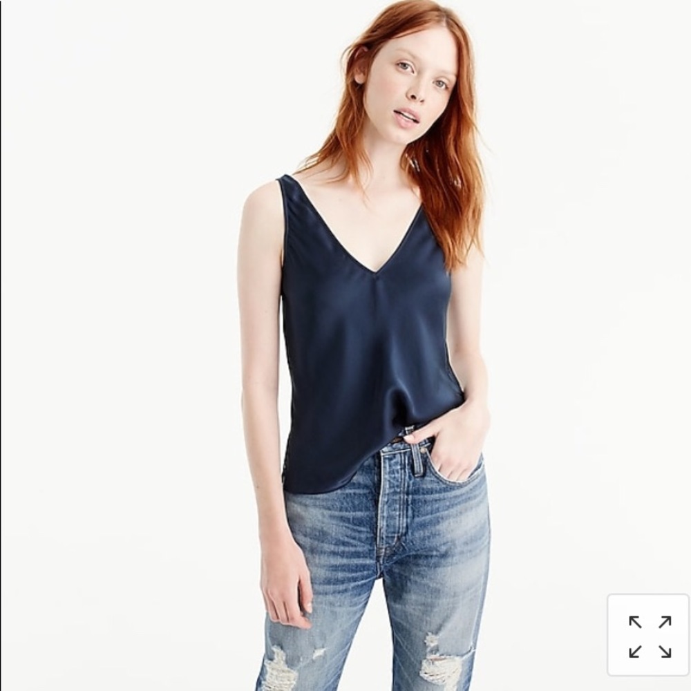 NWT J.Crew Washed Silk V Neck Tank